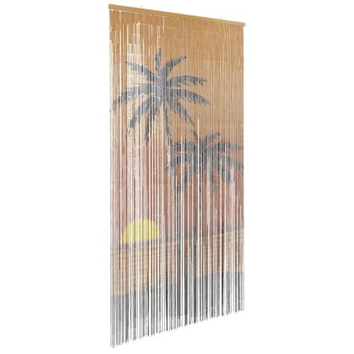 Rideau anti insectes imprimé palmier 90x220 cm bambou