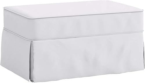 La funda otomana de algodón de reemplazo. Se adapta a Pottery Barn PB Comfort Ottoman. Funda para sofá de algodón denso (blanco cómodo)