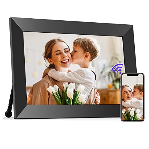 BIGASUO 10.1 Inch WiFi Digital Picture Frame 1280x800 IPS HD Touch Screen, Electronic Photo Frames with 16GB Storage, Auto-Rotate, Share Photos Instantly from Anywhere - Gift for Friends and Family