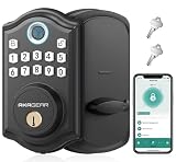 AkaGear DS10 Pro Keyless Entry Door Lock with APP Control - Fingerprint Electronic Keypad Door Lock, Smart Locks for Front Door, Auto-Lock & One Touch Locking with Bluetooth - Matte Black
