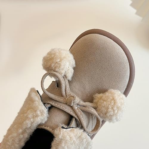 Kids Girls Boys Winter Warm Boots Suede Lightweight Faux F𝐮r Lined Mid Calf Snow Boots For Toddler Girls F𝐮r Boots4