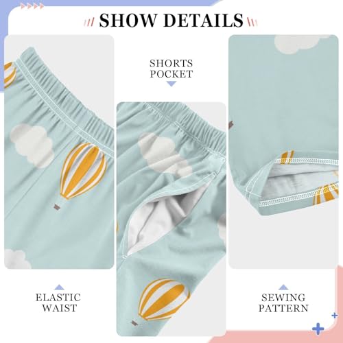 Beautiful Hot Air Balloon Boys Long Pants Soft Trousers Elastic Waist Kids Lounge Bottoms with Pockets S-XL4