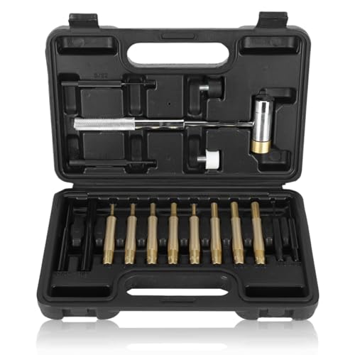 Punch Set, Steel Roll Pin Hammer Set with 17PCS Pin Punches and a Organizer Storage Box for Mechanical Repair Maintenance
