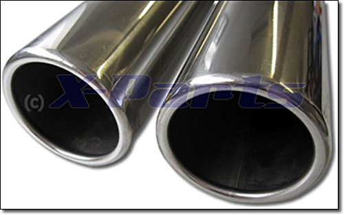 Edelstahl Auspuff Anlage EVOG2AE276 mit ABE 2 x 76mm rund