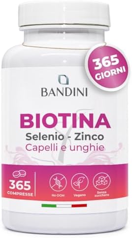 Bandini Biotina per Capelli Unghie e Pelle 365 Compresse
