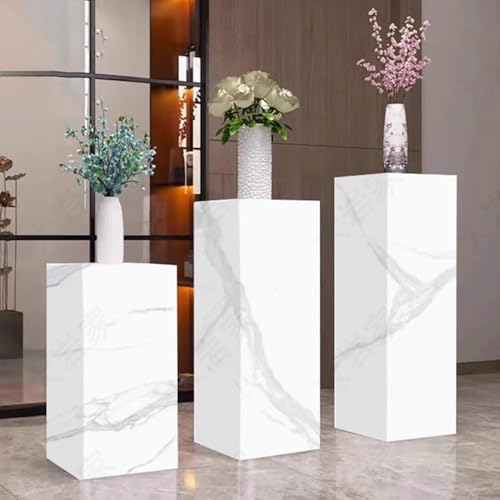 Stackable Heavy Duty Decorative Pedestal Stands - Elegant Columns for Wedding Reception, Dessert Table Displays, Home Office Decor, Party Centerpieces, Riser Boxes