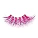 MISSLADY 25mm Colored Lashes 3D Real Mink Pink Eyelashes Pink Lashes Strips (M3D-431, 25mm, 1 Pair)