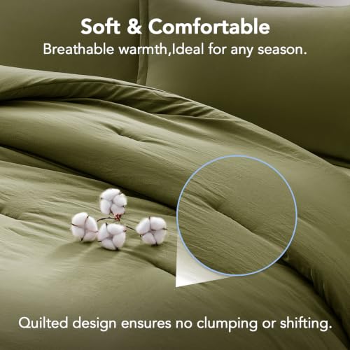 Image of Full Comforter Set Prewashed Lightweight Quilted Bedding for All Season