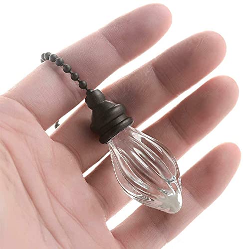 Image of Ceiling Fan Pull Chain, 12 inch Cristal Glass, Polished Antique Finish, 1PCS