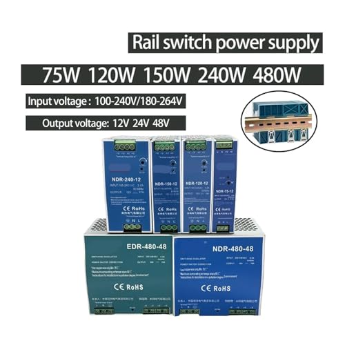 Alimentation à découpage EDR 24V transformateur AC DC pour bande LED