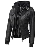 Blingsoul Hoodie Leather Jackets for Women | [1313623] Edinburgh Black, M