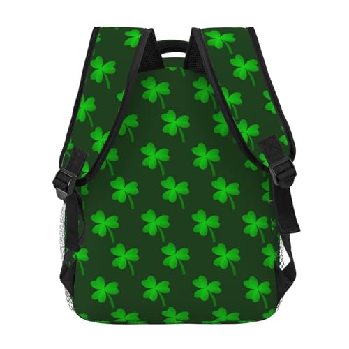 St Patrick's Day shamrock four leaf Lightweight Backpack Travel Casual Bags for Women or Men 15.7 Inches4