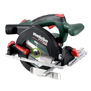 metabo scie circulaire portative ks 18 ltx 57 bl 18 v avec moteur brushless, coupe biseautée, indicateur de coupe bien visible, poids léger, scie 611857850