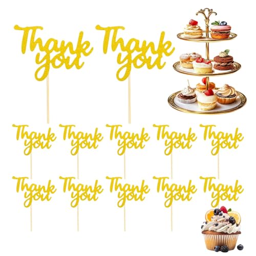 Muffin Decoration Skewers, Teacher Thank You Cupcake Decoration, Pack of 12 Party Supplies for Teachers
