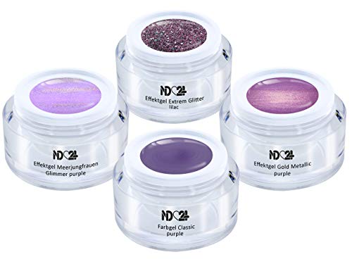 Purple Fame Collection Set - Color Effekt Gel- Gelnägel Farbgel - Made in Germany (4 x 5ml) – Bild 3