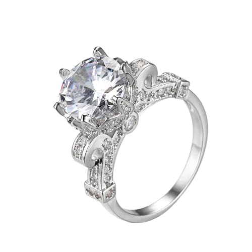 14K Gold 1 Carat Promise Rings for Women,VVS1 D-color Elegance Diamond Ring,Valentines Day Gifts for Her