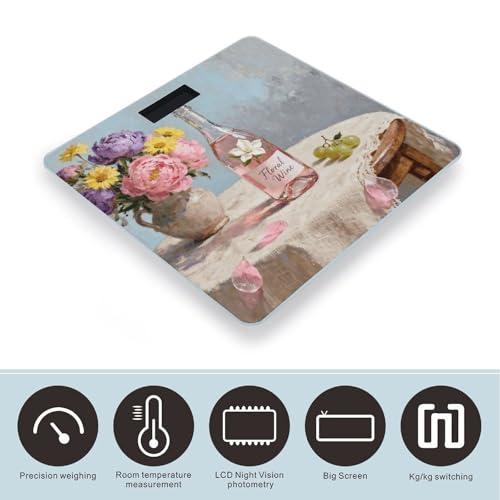 Báscula de Baño Digital Floral Wine Precisa y Estable miniatura 3