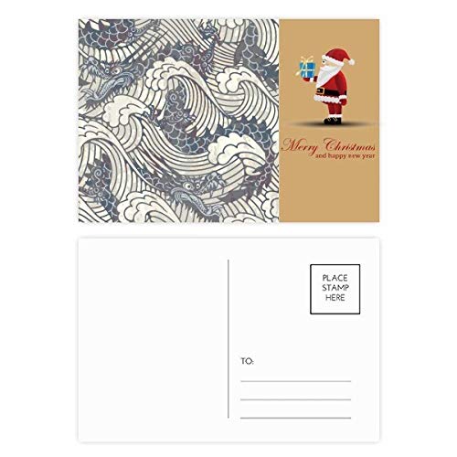Cartes postales dragon bleu chinois lot de 20 pour accompagner vos cadeaux et vœux du Nouvel An