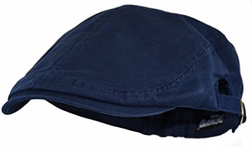 Deewang Fashion Cotton Cabbie Hat Buckle Golf Ivy Colorful Newsboy Driving Cap (Navy) Apparel