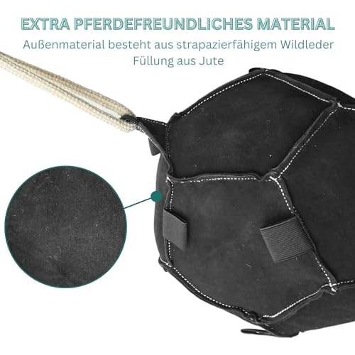 Pferdespielzeug für Pferde Spielball Pferd perfekte Pferde Beschäftigung Futterball für Möhren und Leckerlis (Schwarz, Einfarbig)