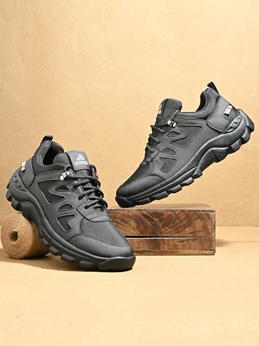 Image of Leo's Fitness Men's Water Resistant Outdoor Trekking Shoe, Lace-Up Trail Running Sports Sneakers, Hiking Shoes for Men