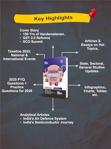 Image of Disha The Yearly Current Affairs 2026 for Competitive Exams - 11th Edition | Previous Year & Practice Questions | UPSC, State PSC, CUET, SSC, Bank PO / Clerk, BBA, MBA, RRB, NDA, CDS, CAPF, CRPF
