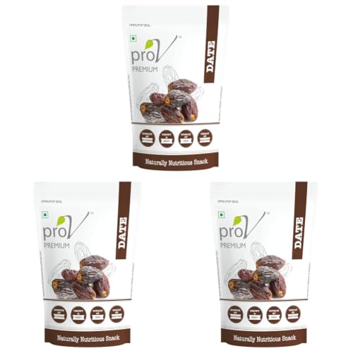 Image of ProV Premium Dates - 250gm| Natural Khajoor| No Added Sugar | No Preservatives| Healthy, Tasty & Nutritious Dryfruits Snack | Rich in Iron, Fiber| Sweet Jewel of The Deserts| (Pack of 3)