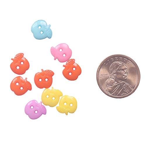 Yaka200 Pcs Mixed Apple Plastic Buttons 2 Hole Baby Sewing Diy Crafts Children's Manual Button Painting, Diy Handmade Ornamen #TOP4