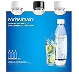 Deckeltyp: Screw Lid sodastream 3 Flaschen für Wassersprudler Wasser, 1 Liter, Typ Fuse, kompatibel mit Modellen Trinkwassersprudler Source, Play, Power, Spirit