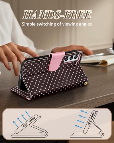 Toycamp for Samsung Galaxy S22 Wallet Case for Women,Polka Dots - image 5