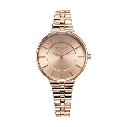 Titan Aura Quartz Analog Rose Gold Dial Stainless Steel Strap Watch for Women-95245WM01 (B0CZXTDNQC) Amazon Price History, Amazon Price Tracker