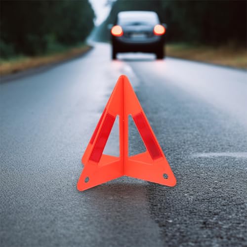 Triangle de signalisation en plastique avec structure stable et pieds pliables