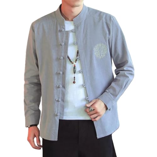 Chemise lin homme manches longues pour un style asiatique zen et fluide
