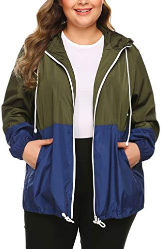 plus size hooded rain jacket