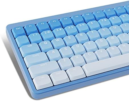 SDYZ XVX Low Profile Keycaps - Custom Gradient PBT Keycaps for 60% 65% 75% 100% Cherry Gateron MX Switches (Low and Tradition Profile) Mechanical Keyboard and More - Blue