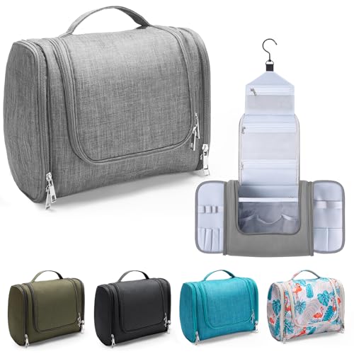 Voniobuy Beauty Case da Viaggio, Grande Borsa da Toilette da Appendere per donna e Uomo, 4 in 1 Beauty Case Impermeabile con Gancio Girevole