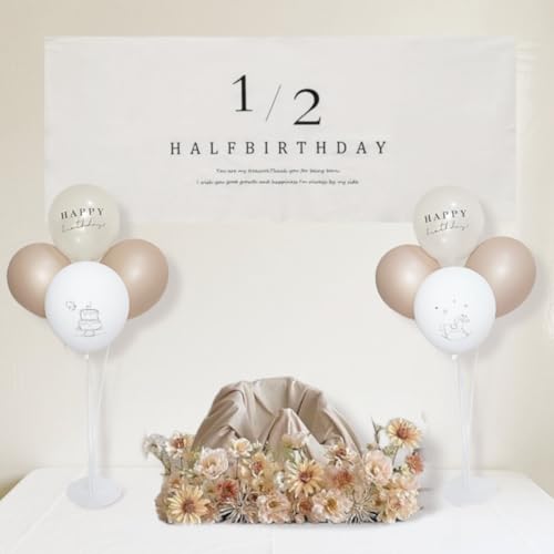 ハーフバースデー 高級生地 タペストリー シンプル 飾り half birthday 1/2 誕生日 飾り付け 誕生日バルーン ハーフバースデー お祝い 記念日 男の子 女の子 シンプル おうちスタジオ happybirthday バルーン - Generic - 商品画像