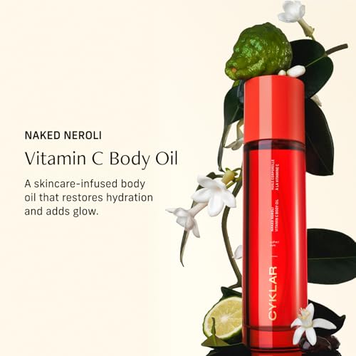 Image of CYKLAR Vitamin C Body Oil for Women and Men. Moisturizing Naked Neroli Scented Body Serum for Glowing Skin. Nourishing, Hydrating After-Shower and Bath Skin Care Moisturizer, 4.2 Fl Oz