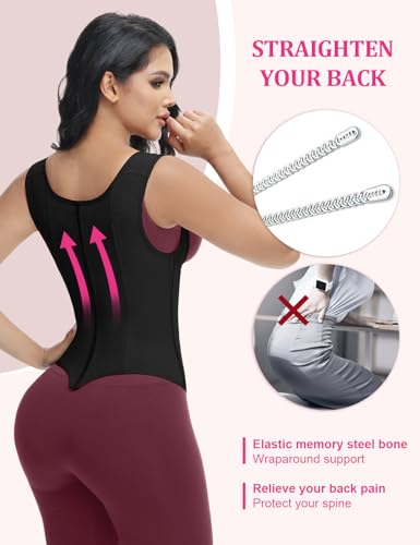 Image of SHAPSHE Waist Trainer for Women, Tummy Control Sports Girdle, Workout Body Shaper with Adjustable Shoulder Strap