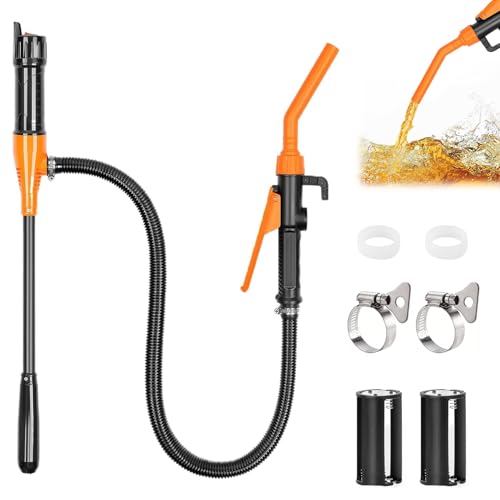 Herbst Elektrische Transferpumpe, Kanisterpumpe mit Schlauch Tragbare Kraftstoffpumpe Akku Kraftstoff Umfüllpumpe (Ohne Akku) Benzinpumpe - 2,4 GPM für Auto Motorrad zum Benzin Diesel Kraftstoffe
