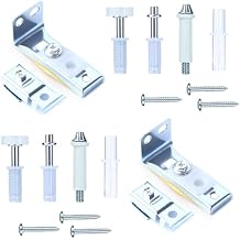 Bifold Door Hardware Repair Kit, 2 Pack Bi-Fold Closet Door Replacement Parts, Top & Bottom Pivot Brackets with 7/8" Guide Wheel for Folding & Pocket Doors
