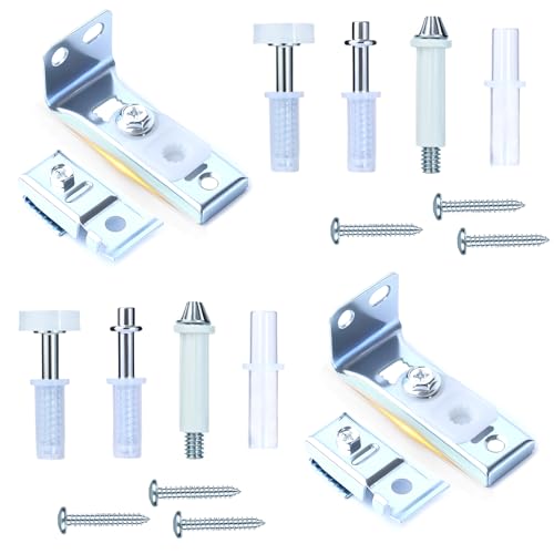 Bifold Door Hardware Repair Kit â€“ 2 Pack Pocket Door Guide Hardware Replacement Set, Closet Door Includes Top & Bottom Brackets, 3/8\" Pivot,for7/8\" Guides Wheel, for Folding,Sliding, Accordion Doors