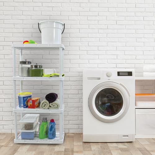 Gracious Living Knect-A-Shelf 4-Shelf Plastic Storage Unit & Rack, White - image 6