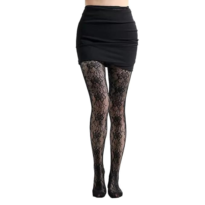 JAGMOOLYA PRODUCTS Women’s Black Floral Lace Pattern Sheer Pantyhose Stockings (FLORAL MAY BE VARY)-image-47
