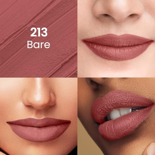 Image of Swiss Beauty Pure Matte Creamy Lipstick | Non-drying, Highly pigmented Lipstick | Shade- Bare, 3.8gm|
