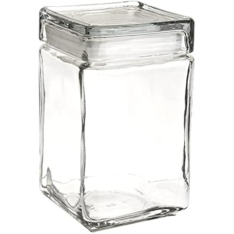 Oneida Stackable Square Glass Jars, 1.5 qt Cover