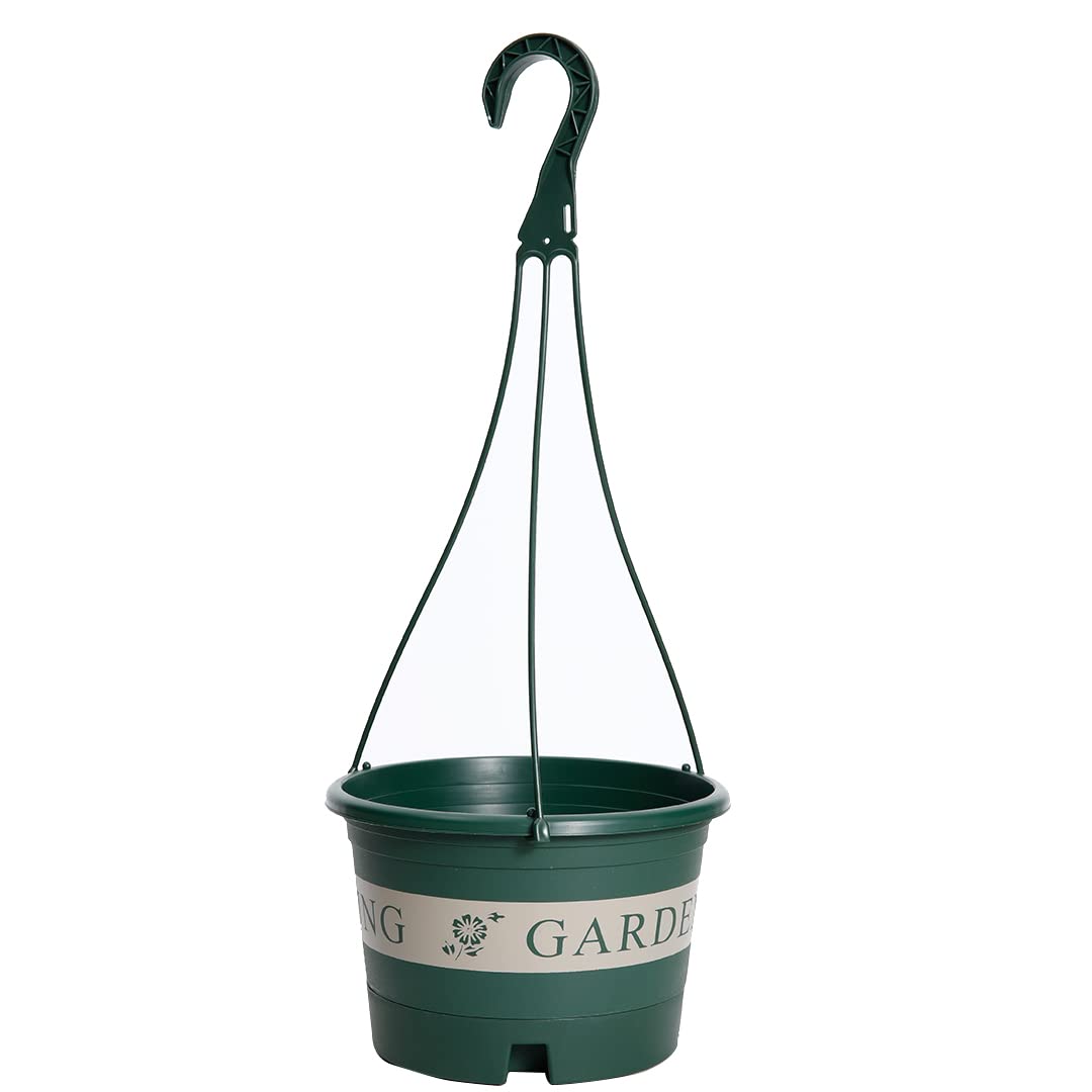 Kuber Industries Plastic Flower Pot|Indoor & Outdoor Hanging Planter|Durable & Lightweight|Water Drainage Holes|Hanging Pots for Plants Balcony Railing, Office Decor|DP-2414|Large|Green (B0BPH4CPTJ) Amazon Price History, Amazon Price Tracker