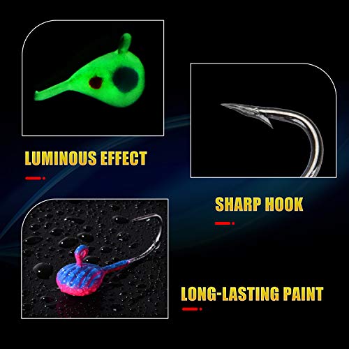 image for GOTURE ice fishing jigs glow ice fishing walleye lures lures for fresh