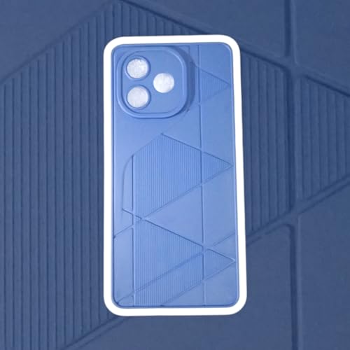 Image of T20 Back Cover for Lava Play Ultra 5G, Geometric Pattern Design, Camera Protection (Blue)