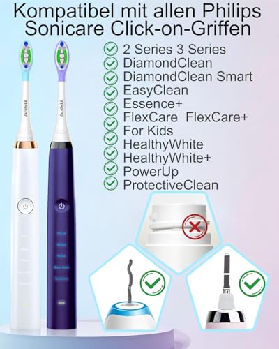 Jarubekil 12er Ersatzbürsten Kompatibel mit Philips Sonicare Elektrische Zahnbürste, Medium Bürstenköpfe Aufsteckbürsten für 5500 5300 9000 3100 4100 6100 7100 (Weiß) 2